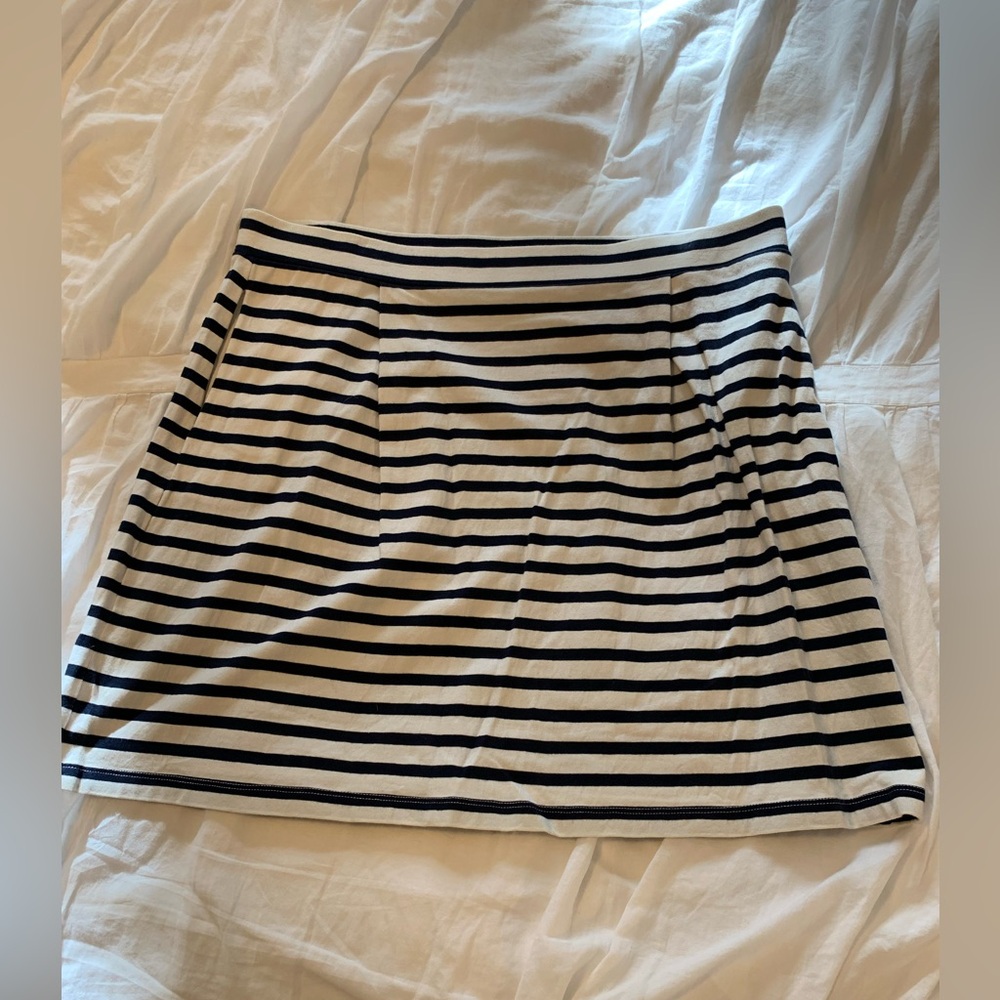 Tommy Hilfiger Navy Blue and White Striped Skirt, Sz L